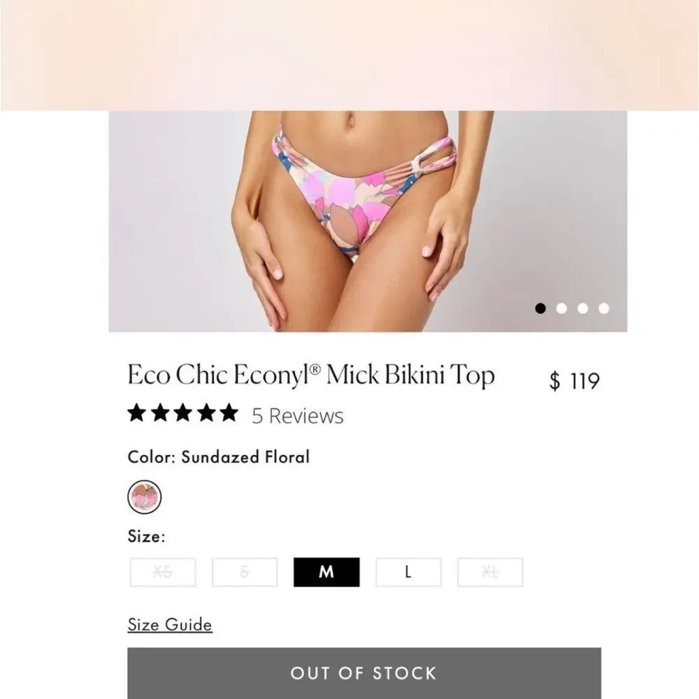 NEW L*Space Eco Chic Mick Bikini Top XS